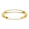 14k Yellow Gold 2.5mm Half Round Tapered Band, Size 7