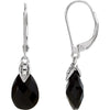 14K White Gold Onyx & 0.025 CTW Diamond Earrings
