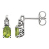14K White Gold Peridot & 0.02 CTW Diamond Accented Earrings