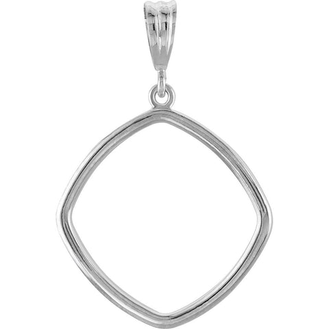 Sterling Silver 21x21mm Square Pendant