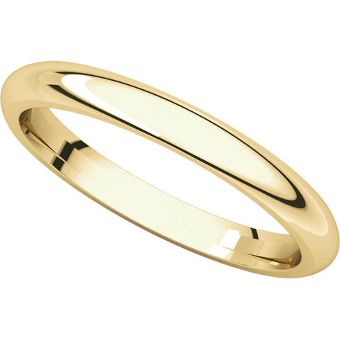 14k Yellow Gold 2.5mm Comfort Fit Band, Size 5