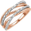 1/5 CTTW Diamond Ring in 14k White and Rose Gold ( Size 7 )