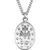 Sterling Silver 14.75x11mm Oval Miraculous Medal 18" Necklace