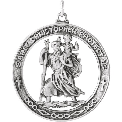 Sterling Silver 38.75mm St. Christopher Medal