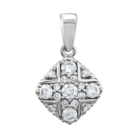 14k White Gold 1/3 CTW Diamond Pendant