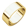 07.00 mm Flat Wedding Band Ring in 14k Yellow Gold (Size 8 )