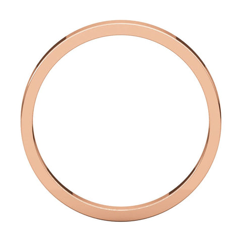 14k Rose Gold 2.5mm Flat Band, Size 5