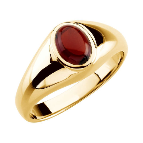 14k Yellow Gold Mozambique Garnet Ring, Size 10.5