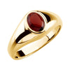 Men's Cabochon Genuine Mozambique Garnet Ring in 14k Yellow Gold ( Size 10 )