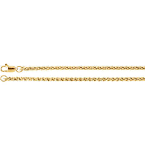 14k Yellow Gold 2.4mm Wheat 20" Chain