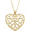 Heart Necklace With 18-Inch Cable Chain in 14K Yellow Gold