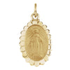 17.00x11.00 mm Miraculous Medal in 14K Yellow Gold