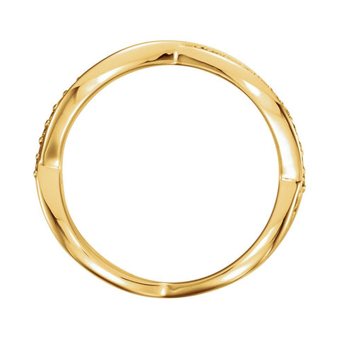 14k Yellow Gold 1/5 CTW Diamond Infinity-Inspired Ring, Size 7