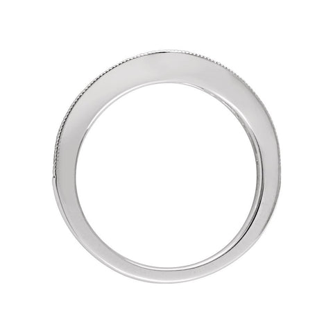 14k White Gold 3/4 CTW Diamond Contour Band , Size 7