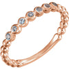 14k Rose Gold Aquamarine Stackable Ring, Size 7