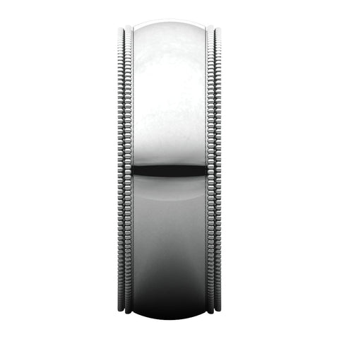 Sterling Silver 7mm Double Milgrain Comfort Fit Band, Size 7