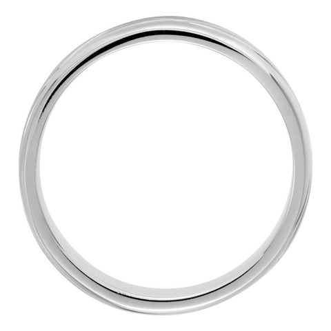 Platinum 8mm Grooved Design Band Size 11