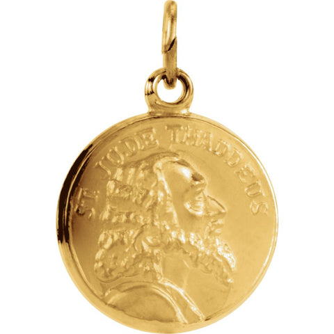14k Yellow Gold 13mm St. Jude Thaddeus Medal