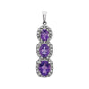 14K White Gold Amethyst & 0.04 CTW Diamond 3-Stone Pendant