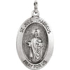 Sterling Silver 21X13.5mm Oval St. Jude Thaddeus Medal