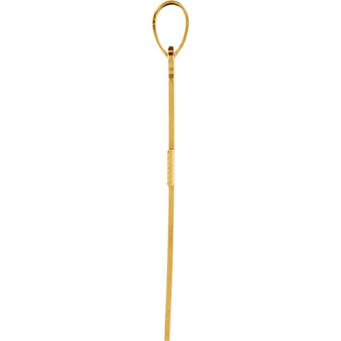 14k Yellow Gold 28x18mm Cross Pendant with Design
