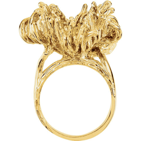 14k Yellow Gold Freeform Ring, Size 6