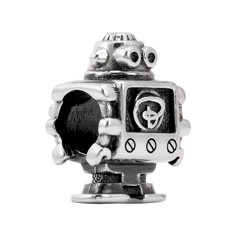 Sterling Silver 13.35x10.4mm Robot Bead