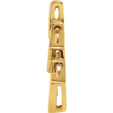 14k Yellow Gold Double Diamond Shape Pendant