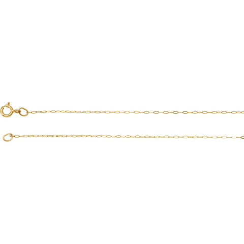 14k Yellow Gold .50mm Solid Cable 20" Chain