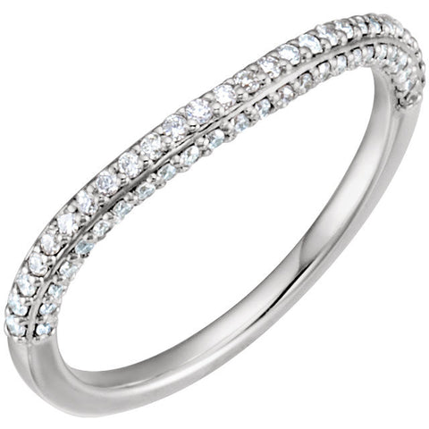 14k White Gold 1/4 CTW Diamond Band, Size 7