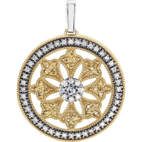 14k Yellow Gold 1/2 CTW Diamond Ferris Wheel Pendant
