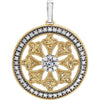 1/2 CTTW Natural Yellow and White Diamonds Circle Pendant in 14k Yellow Gold