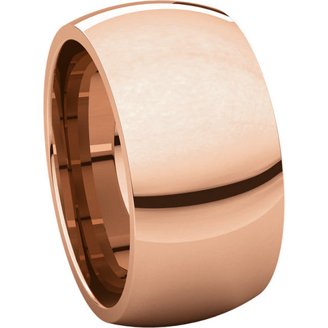 14k Rose Gold 10mm Comfort Fit Band, Size 9