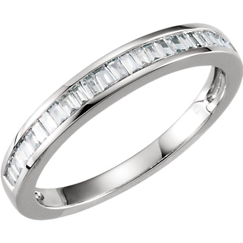 1/4 CTTW Baguette Diamond Anniversary Band in 14k White Gold (Size 7 )