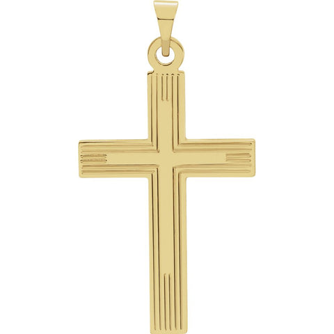 14k Yellow Gold 25x16mm Cross Pendant