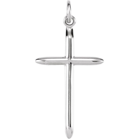 14k White Gold 25x15mm Cross Pendant