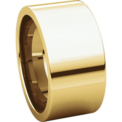 14k Yellow Gold 10mm Flat Comfort Fit Band, Size 9