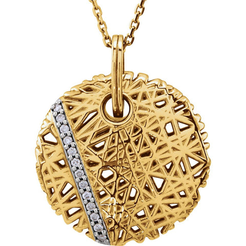 14k Yellow Gold .06 CTW Diamond Nest Pendant