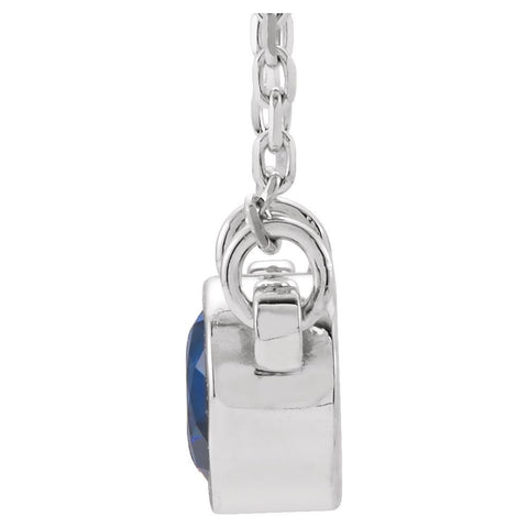 14k White Gold White Sapphire 16" Necklace