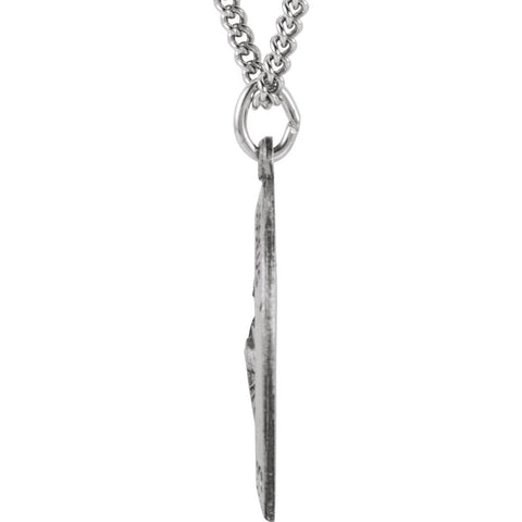 Sterling Silver 25.5x17.75mm Oval St. Jude Thaddeus 24" Necklace