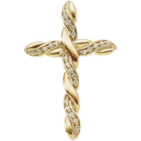14k Yellow Gold 1/4 CTW Diamond Cross Pendant