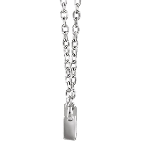14k White Gold 1/2 CTW Diamond Baguette Bar 16-18" Necklace