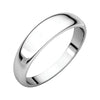 05.00 mm Half Round Tapered Band in 14K White Gold ( Size 12 )