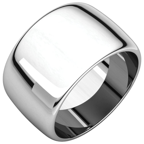 Sterling Silver 12mm Half Round Band, Size 8.5