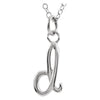 14k White Gold Letter "D" Lowercase Script Initial Necklace