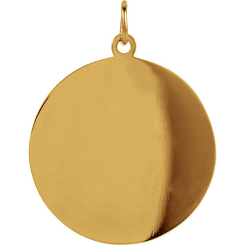 14k Yellow Gold 25mm Round St. Joseph Medal