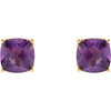 14k Yellow Gold Genuine Amethyst Earrings