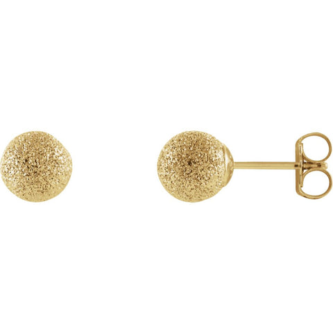 14k Yellow Gold Stardust Ball Earrings