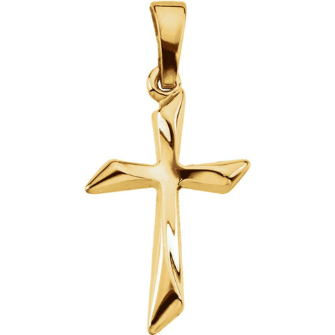 14k Yellow Gold 18.5x13mm Cross Pendant