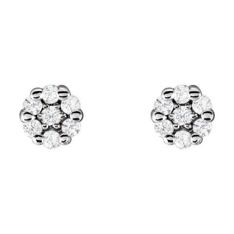 14k White Gold 1/10 CTW Diamond Earrings